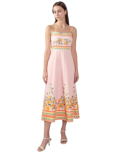 VERO MODA Women's Fit and Flare Pink Dress