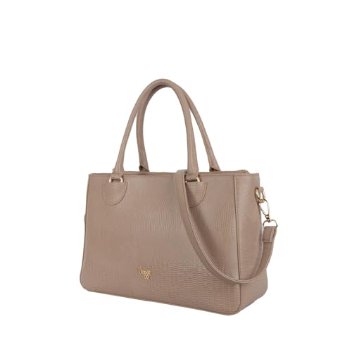 Baggit Women Beige Tote Handbag Medium Size | Ladies Stylish Casual Purse Bag