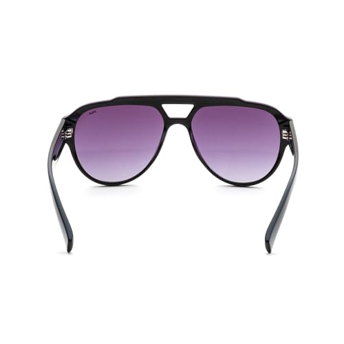 FILA sunglasses| 100% UV protected | Gradient | Full Rim | Pilot | Men | Large | Shiny Black-Shiny Dark Gun Acetate Frame | Smoke Gradient Lens