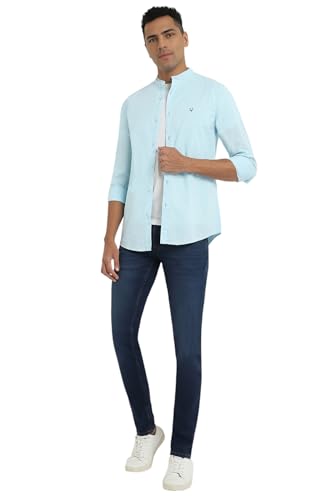 Allen Solly Cotton Men Slim FiT-shirt (Assfwmofx67262_Sky Blue_42_Sky Blue_42)