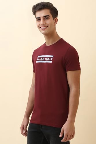 Men Maroon Graphic Print Crew Neck T-Shirt