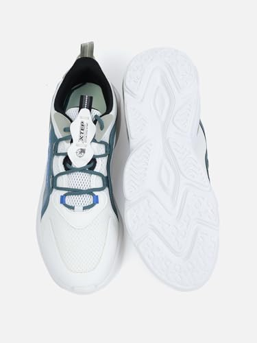 XTEP Daddy Series Colourblocked White & Grey Retro Casual Shoes for Men -Euro 44