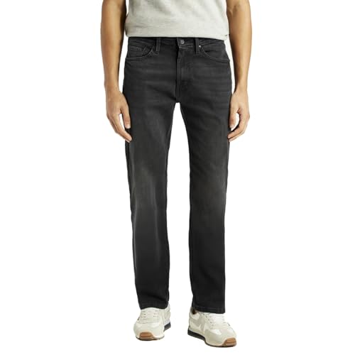 Levi's Men's Black Straight Fit Mid Rise Jeans