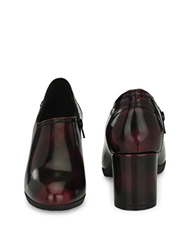 Delize Womens Brown/Cherry mid Heel Shoes (Cherry, Numeric_3)