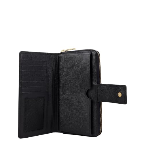 Da Milano Premium Leather Wallet for Women | Multi Compartment Travel Wallet - Black