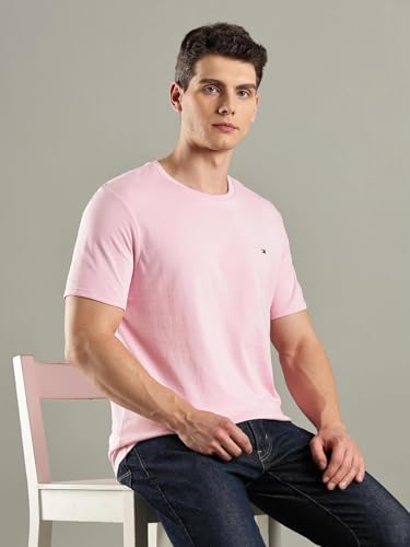 Tommy Hilfiger Solid Regular-Fit Cotton T-Shirt Classic Pink