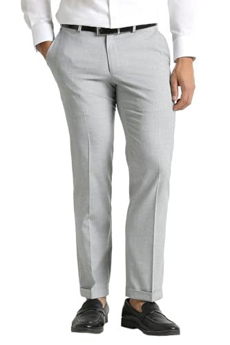 Men Grey Textured Trousers