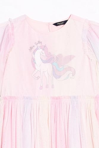 Allen Solly Girl's Cotton Modern Below The Knee Dress (AGDRKRGFT15075_Pink