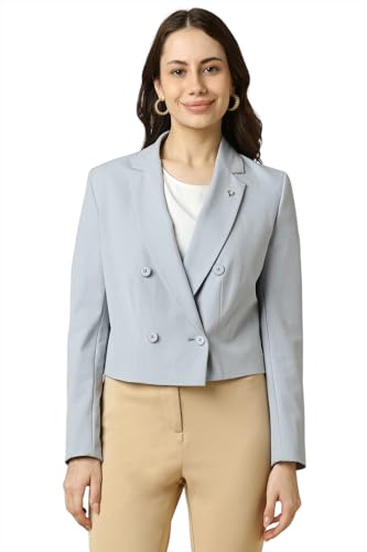 Allen Solly Women's Blazer (AHBZWRGFR16786_Light Blue