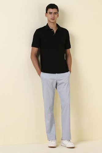 Men Grey Solid Casual Trousers