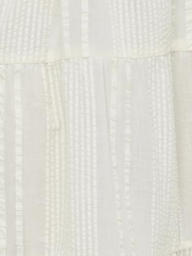 Max Women's Pure Cotton A-Line Midi Dress (RR56001_Off White