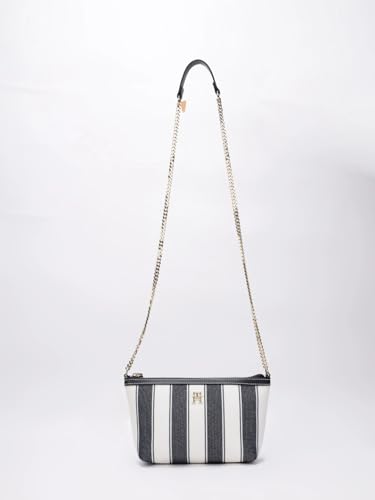 Striped Blue Polyester Sling Bag