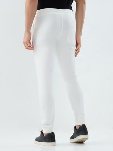 Park Avenue Men Slim Fit Solid Pattern Cotton Polyester Blend Flat Front Casual Jogger Pant