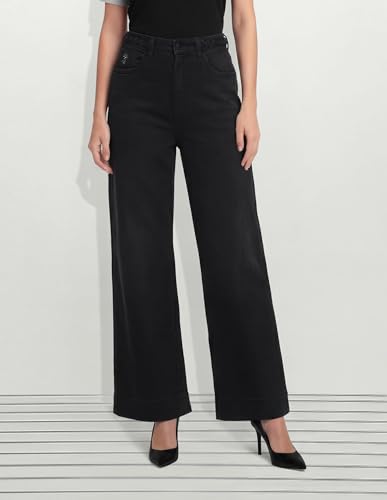 U.S. POLO ASSN. High Rise Wide Leg Fit Jeans Charcoal