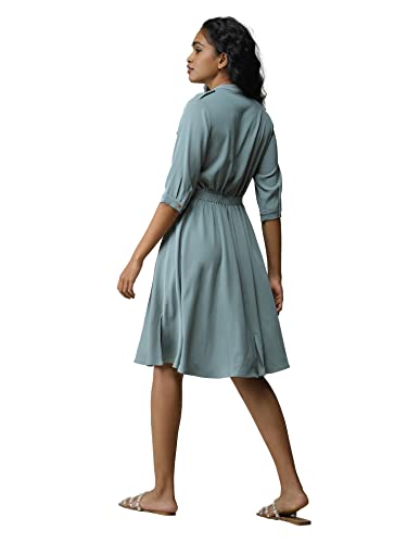 Label RITU KUMAR Mint Solid Shirt Dress