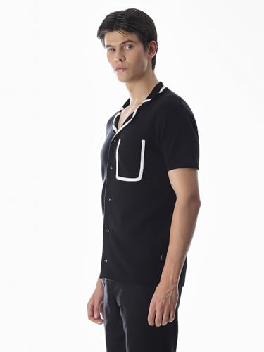 Jack & Jones Men's Oversized Black Tshirt Knitted Sweater