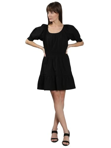 VERO MODA Women A-Line Black Dress