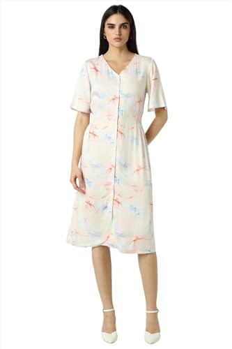 Van Heusen Women's Modal Modern Calf Length Dress (VWDRURGFC66276_White