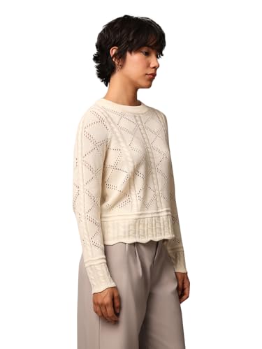 ONLY Women's Regular Fit Beige Sweater