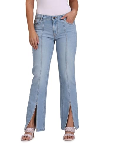 U.S. POLO ASSN. Women's High Rise Straight Jeans (UWAW22JN037_Blue_28)