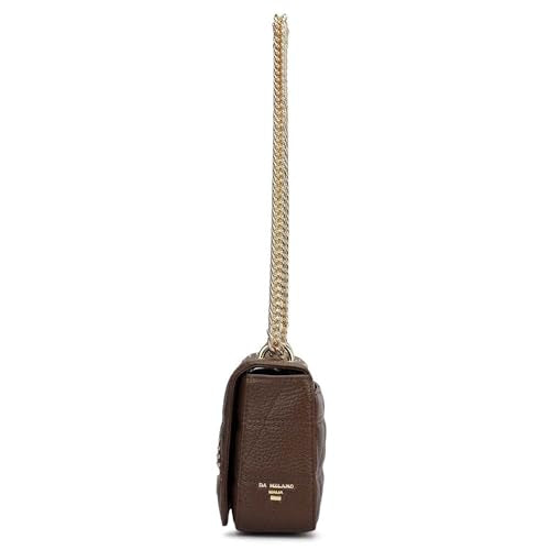Da Milano Leather Shoulder Bag for Women - Brown (00378OL)