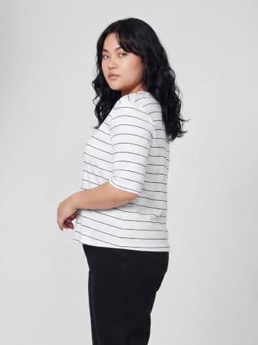 Max Women Striped T-Shirt (White_6XL)