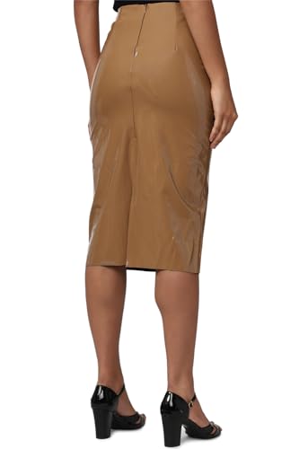 Solid Brown Midi Skirt