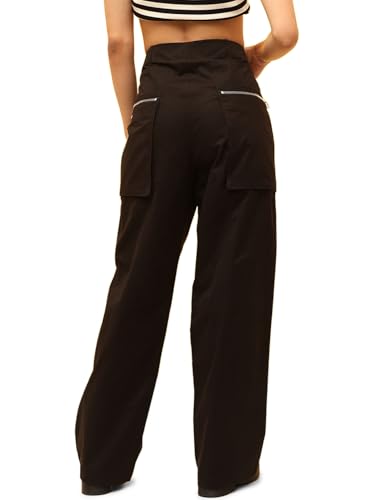 ONLY Women Regular Fit High-Rise Black Pants