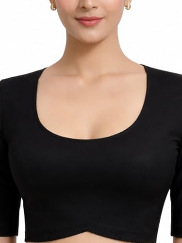 Thevasa Women's Halo Curve Blouse (Black, 42)