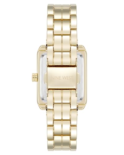 Nine West Women's Bracelet Watch, Analog Display, Gold-Tone Metal Band, Limited Movement, Mineral Crystal Lens