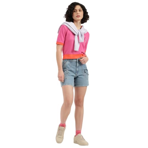 United Colors of Benetton Solid Regular Fit Utility Denim Shorts -25A4DENIM891I901 (Size : 30)