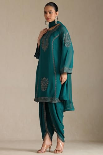 Soch Women's Georgette Salwar Suit Set (OWS5CD21926_Teal