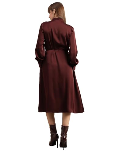 VERO MODA Women's A-Line Maroon Dress