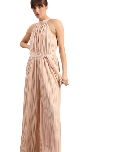 VERO MODA Women's Fit and Flare Beige Jumpsuit