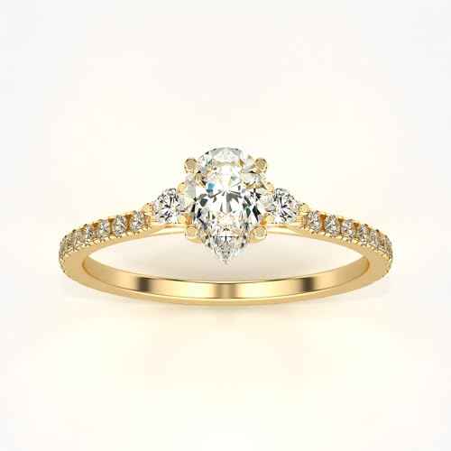 VALANOVA Hallmarked 14K Gold & Certified Lab Grown Diamond 0.56cts | Ring For Women's/Girls | Stylish & Elegant | VGR0462S | Ring Size: 8