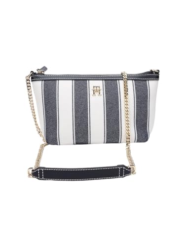 Striped Blue Polyester Sling Bag