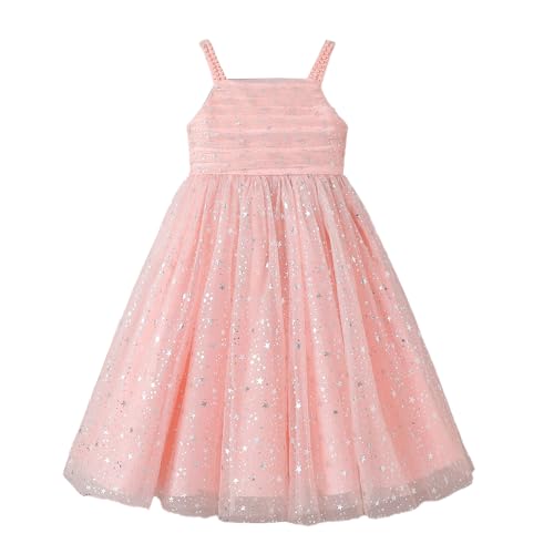 Hopscotch Girls Pink Sleeveless Beaded Strap Party Dress for Age (3-4 Years)