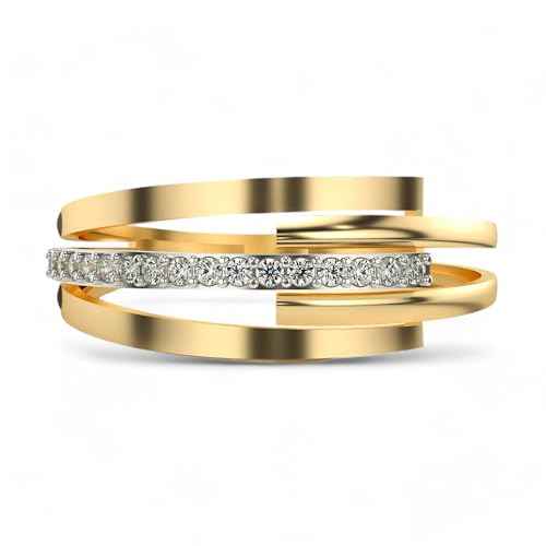 VALANOVA Hallmarked 18K Gold & Certified Lab Grown Diamond 0.13cts | Ring For Women's/Girls | Stylish & Elegant | VGR0246A | Ring Size: 17