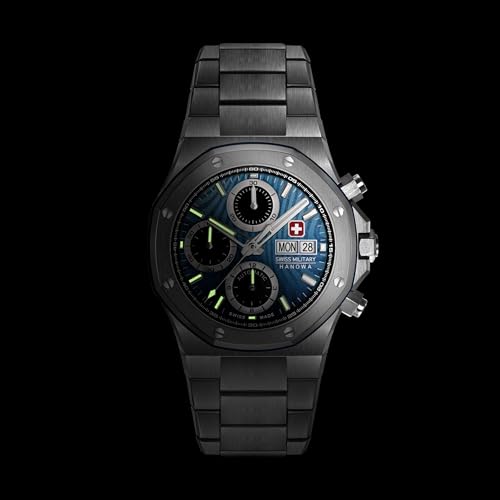Swiss Military Hanowa Damask Legends Windstorm Blue Round Dial Swiss Made Automatic Watch for Men | SMWGL0007001