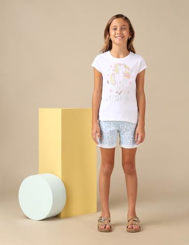 U.S. POLO ASSN. Girl's Regular Fit T-Shirt (UGSS25TSH241 White