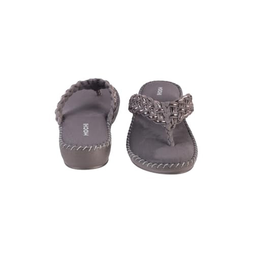 Mochi Women Grey Thong Comfort Slip-on Sandal UK/4 EU/37 (44-151)