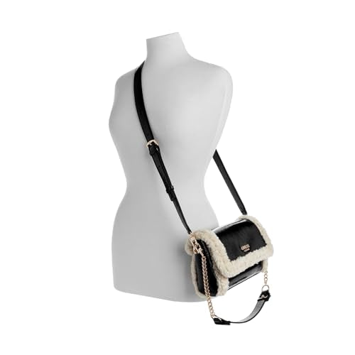 Guess Solid Fur Davika Flap Shoulder Bag