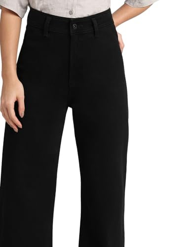 VERO MODA Womens Wide Leg Jeans Jet Black