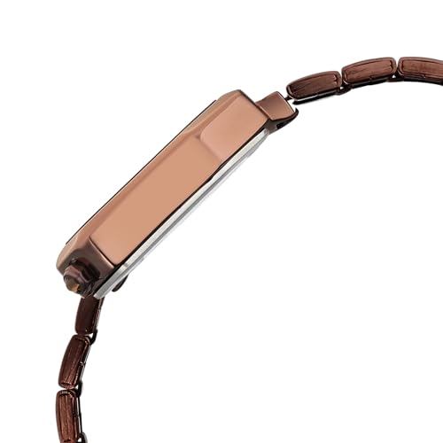 Fastrack Wild Viper-Inspired Unique Shaped Brown Dial IP Brown Stainless Steel Strap Watch for Women - 6323QM01