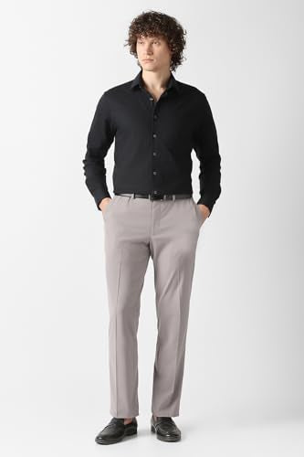 Men Grey Solid Trousers