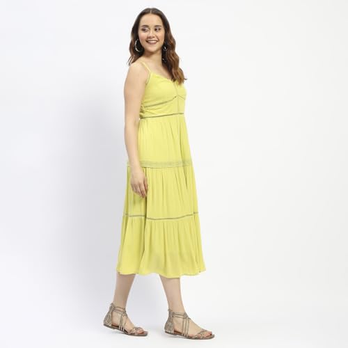 Madame Green Cotton Tiered Cami Dress