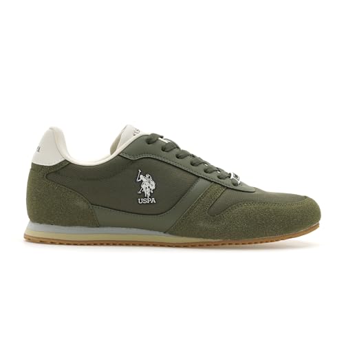 U.S. Polo ASSN. Mens |Clemt 3.0|Olive Stylish Casual Sneaker Shoes for Man, 8 UK