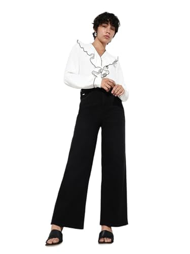 ONLY Women's Flared High-Rise Black Jeans