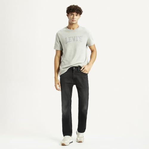 Levi's Men's Black Straight Fit Mid Rise Jeans