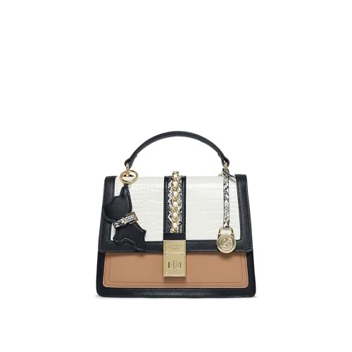 Akiki London Women's Ledbury 25 Flap Small Handbag|comes with Dog Charm|Metal Closure|Handbag for Casual Outing|Stylish Ladies Purse|Gift for Women